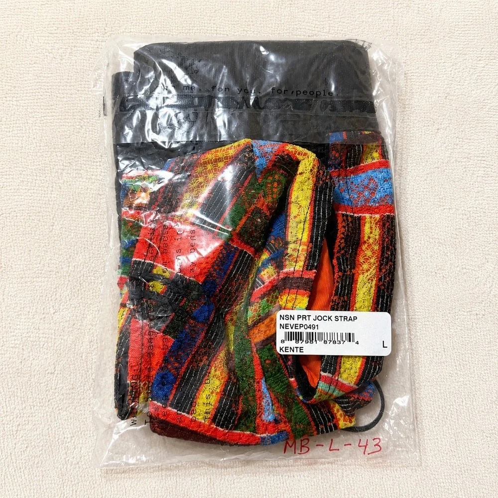 COSABELLA NSN Print Men's‎ Jock Strap Kente Multicolor - Size L / NWT